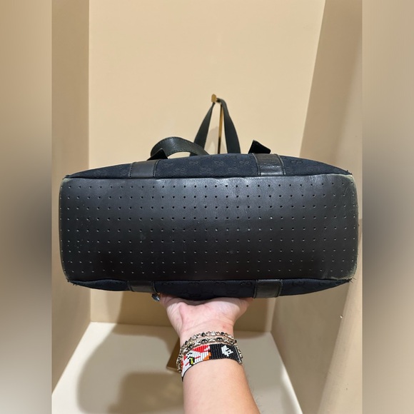 Gucci GG Webbed Black Monogram Large Tote - Picture 8 of 16